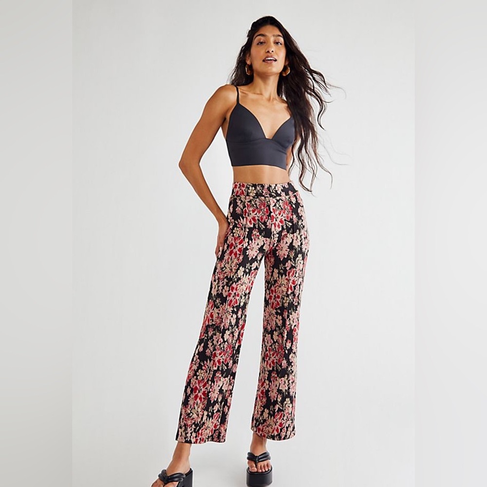 Free People - Floral Women's Pants - Wide Leg - Size S